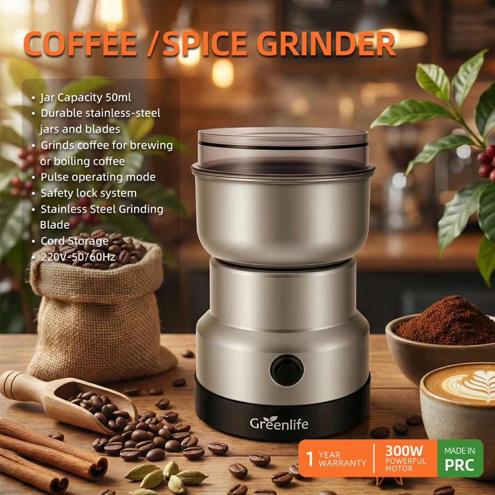 Greenlife Electric Coffee & Spice Grinder 200W Stainless Steel – Coffee Bean, Pepper & Dry Spice Grinder - Image 5