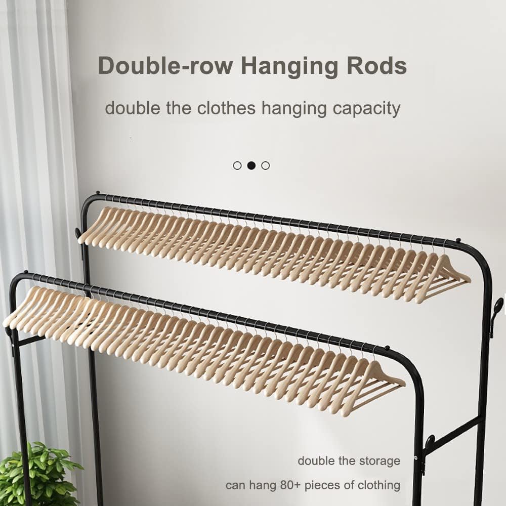 Heavy Duty Clothing Rack Bedroom Cloth Rack Free-standing Clothes Rail Multifunctional Organizer with Shelf Hooks for Coats, Skirts, Shirts, Sweaters - Image 4