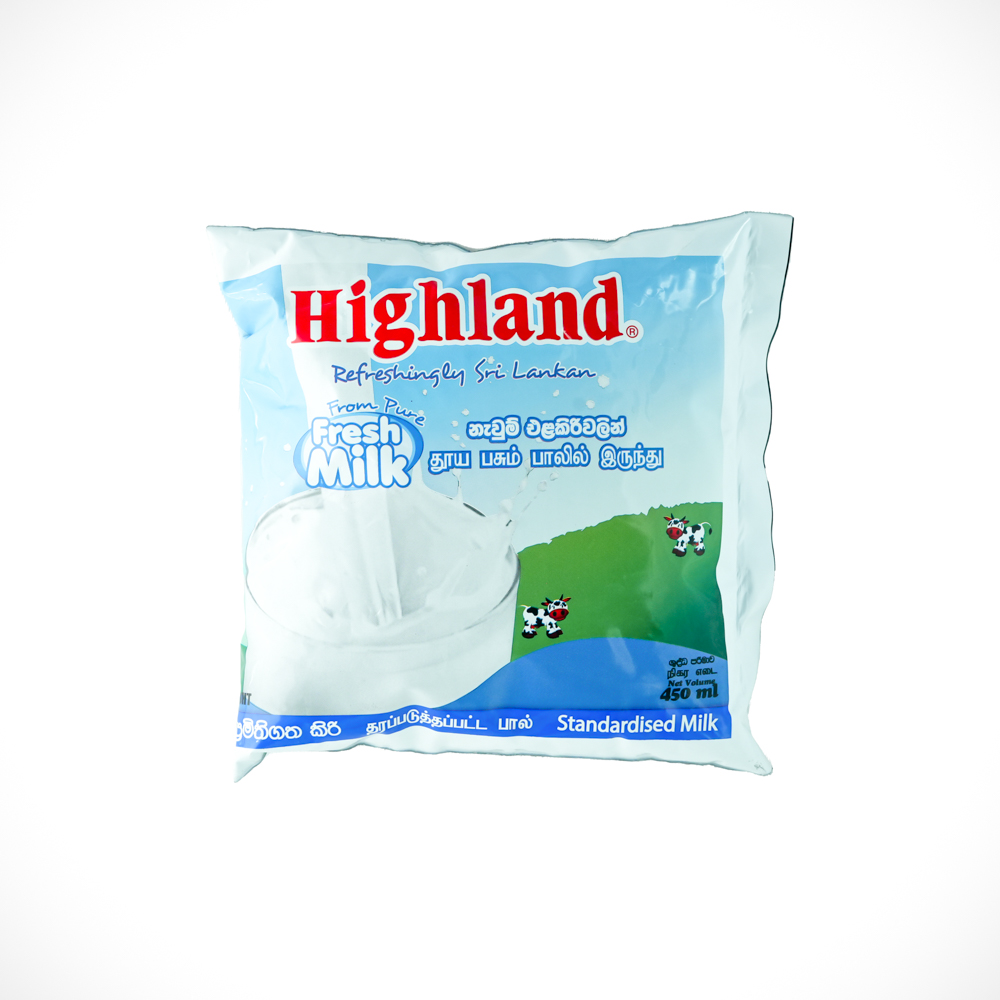 Highland Full Cream Uht Milk Pkt 450ml