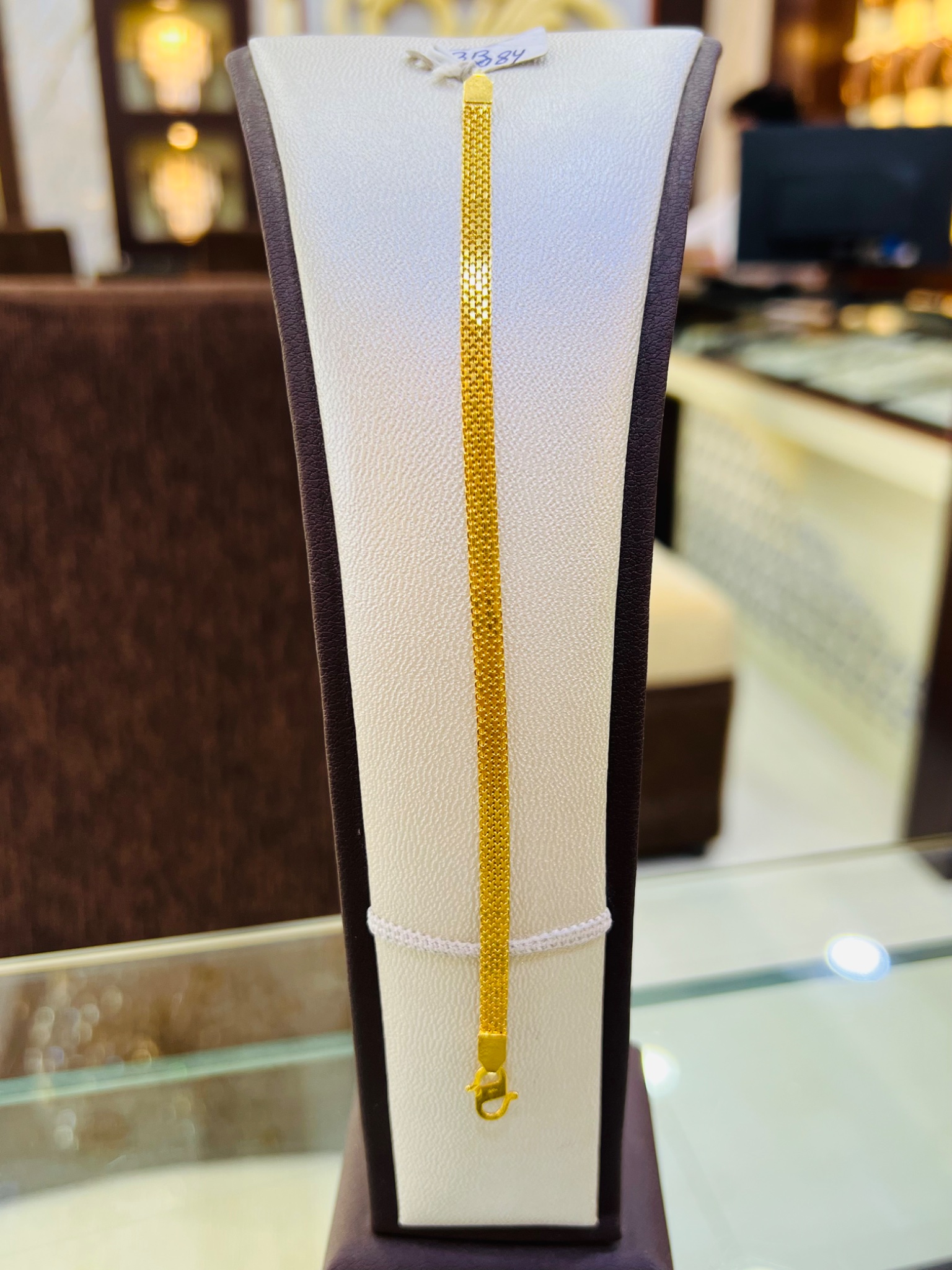 KDM 21KT Classic Flat Mesh Gold Bracelet - Image 4