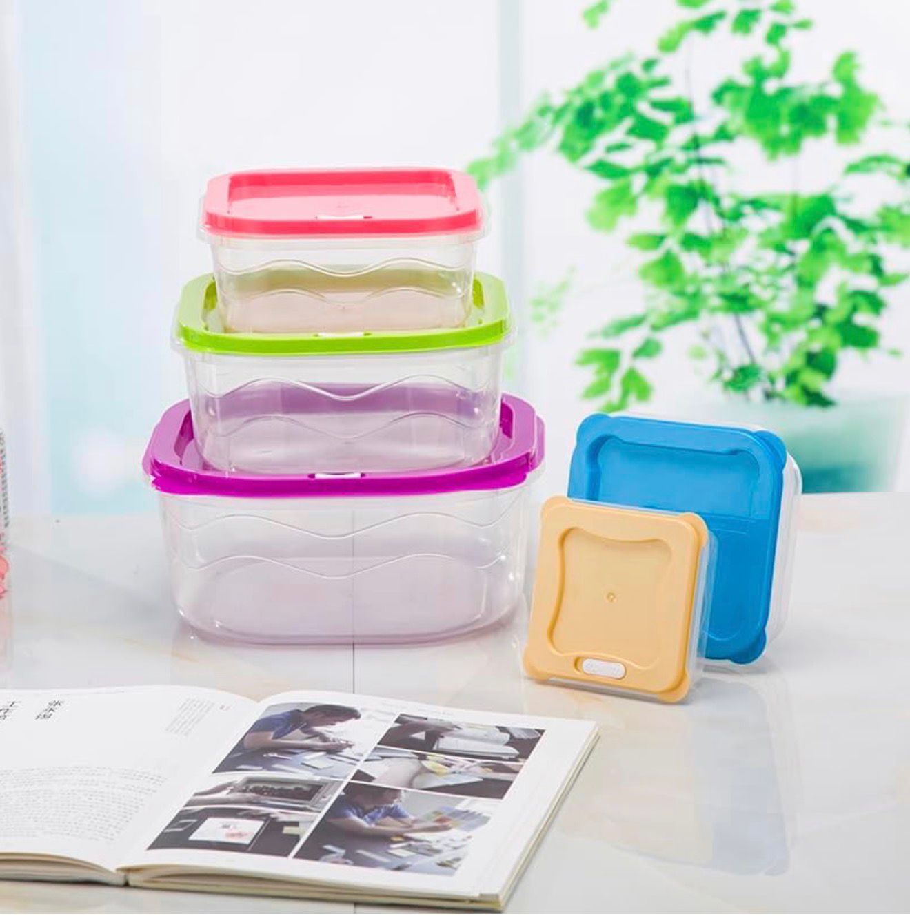 4pices Kitchen storage box transparent - Image 5