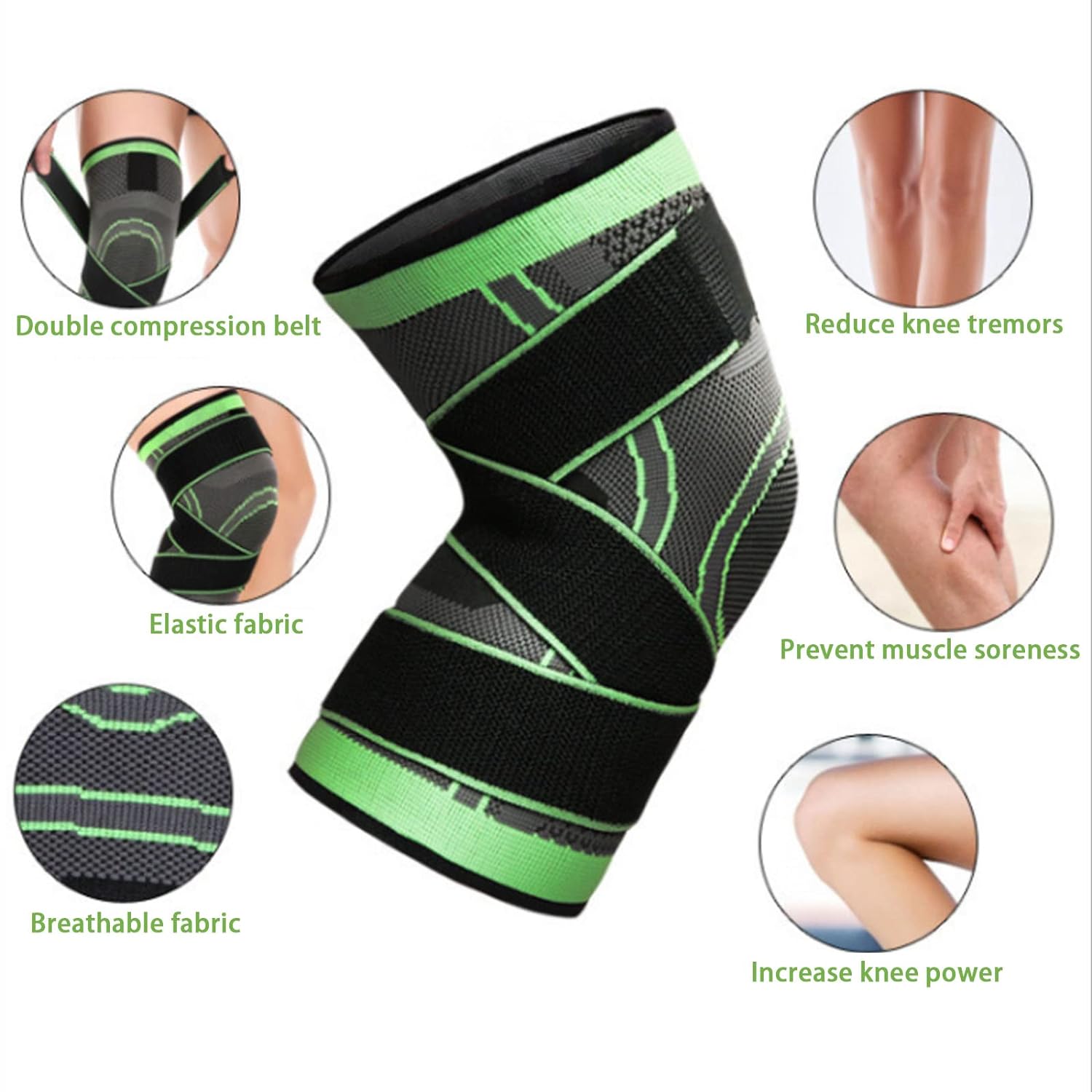 Knee Guard Brace Support Pain Reliving Adjustable Sleeves For Sports Running Men Women - Image 2