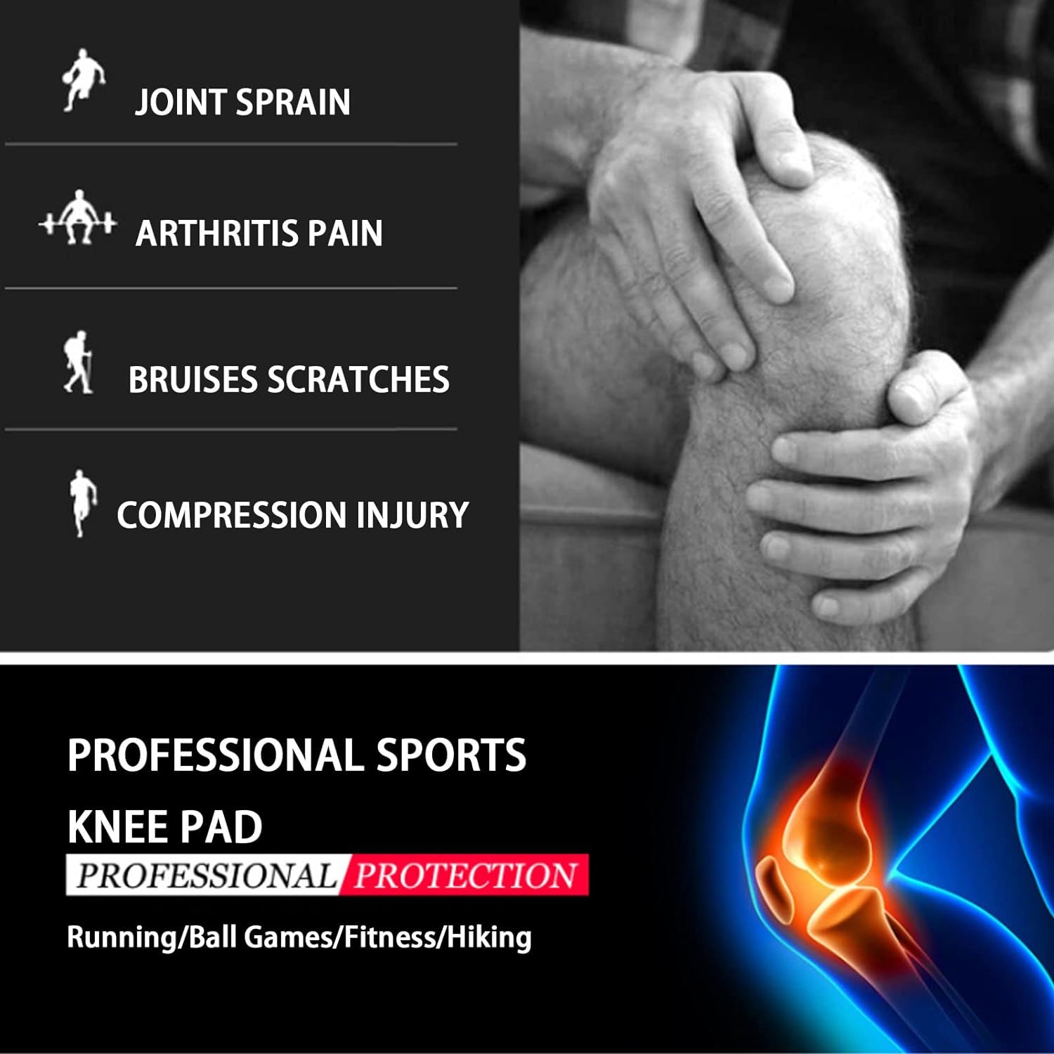 Knee Guard Brace Support Pain Reliving Adjustable Sleeves For Sports Running Men Women - Image 3