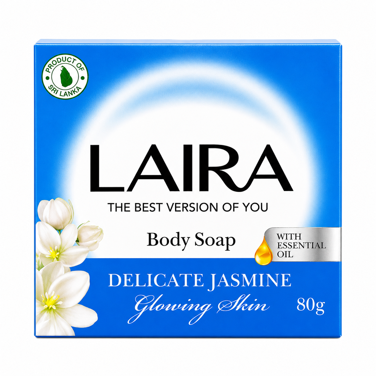 LAIRA DELICATE JASMINE BOY SOAP WITH ESSENTIAL OIL - 80G | BUY 3 - 95/- ONLY