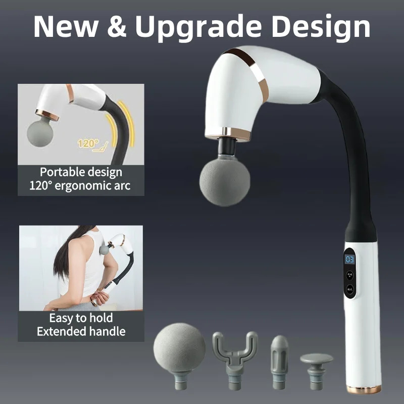 Long Handle Rechargeable Massage Gun – Deep Tissue Handheld Massager for Full-Body Muscle Relief & Recovery - Image 2