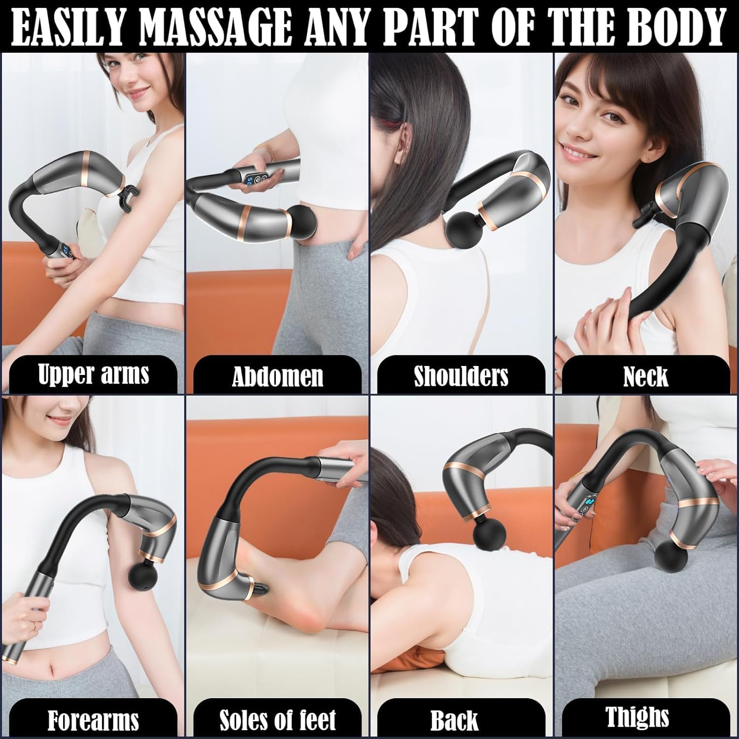 Long Handle Rechargeable Massage Gun – Deep Tissue Handheld Massager for Full-Body Muscle Relief & Recovery - Image 4