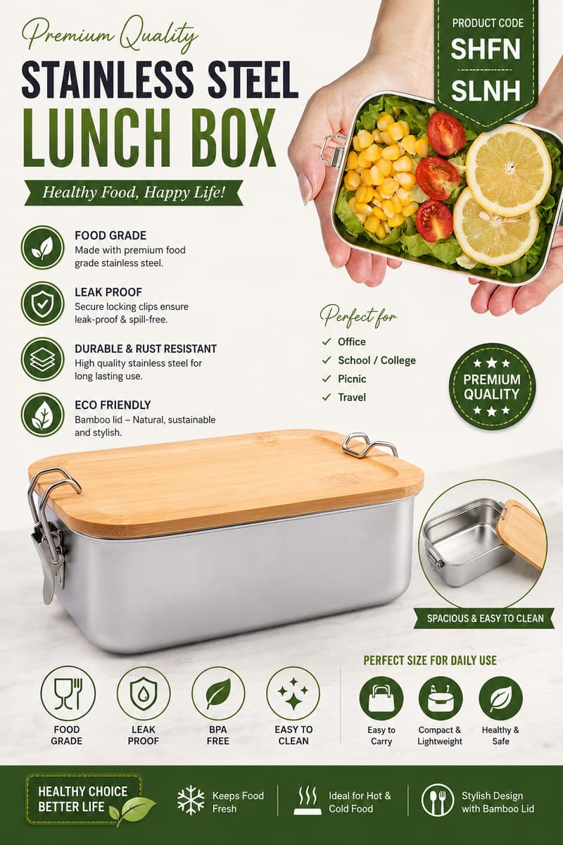 Lunch Box with Wood Till