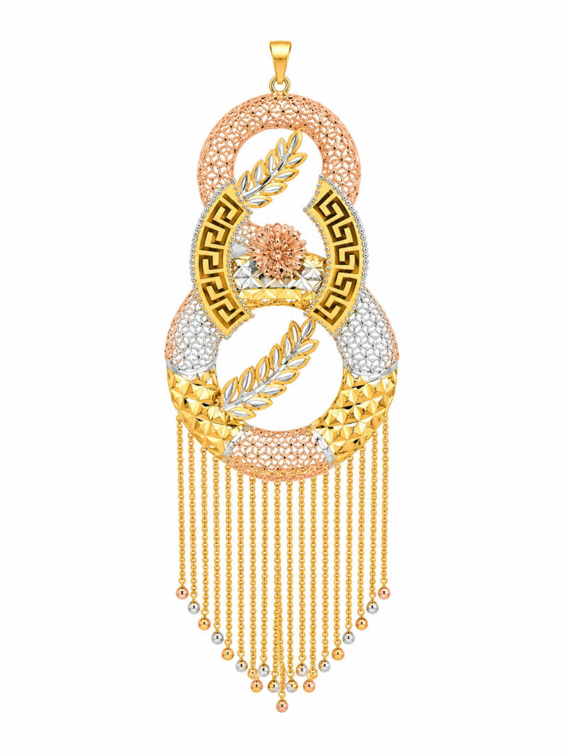 Luxury Tri-Tone  Tassel Pendant  for Necklace Charm