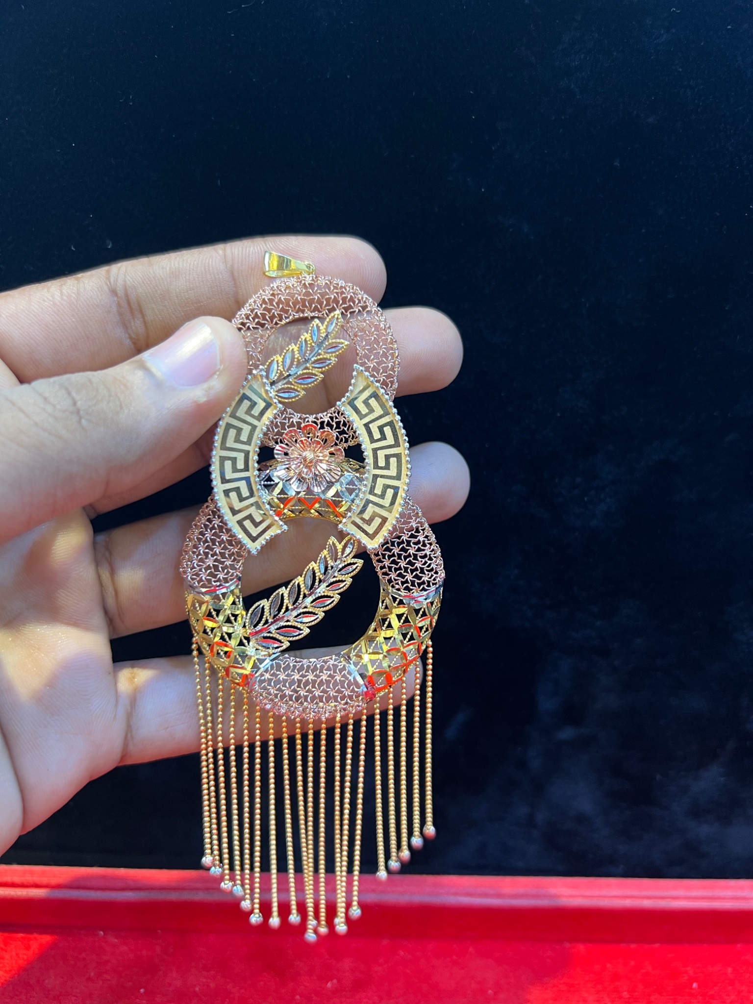 Luxury Tri-Tone  Tassel Pendant  for Necklace Charm - Image 2