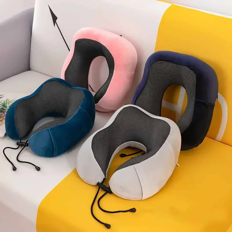 Memory Foam U-Shaped Travel Neck Pillow | Cervical Support Airplane Sleep Pillow | Soft Massage Neck Rest - Image 1