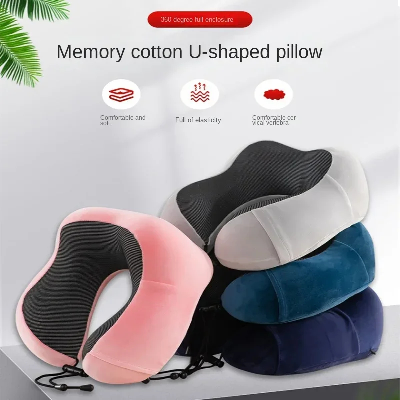 Memory Foam U-Shaped Travel Neck Pillow | Cervical Support Airplane Sleep Pillow | Soft Massage Neck Rest - Image 2