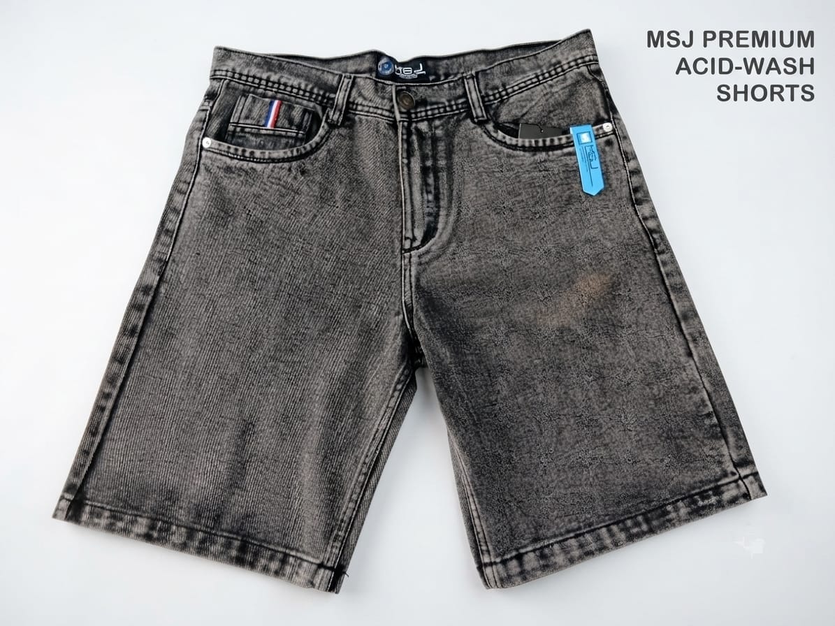 MSJ Premium Denim Shorts - Black - Image 3