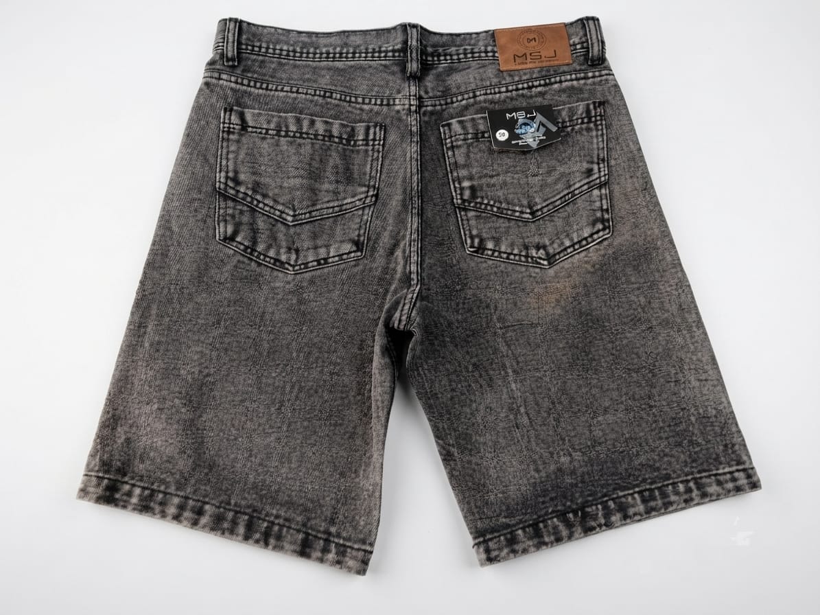 MSJ Premium Denim Shorts - Black - Image 2