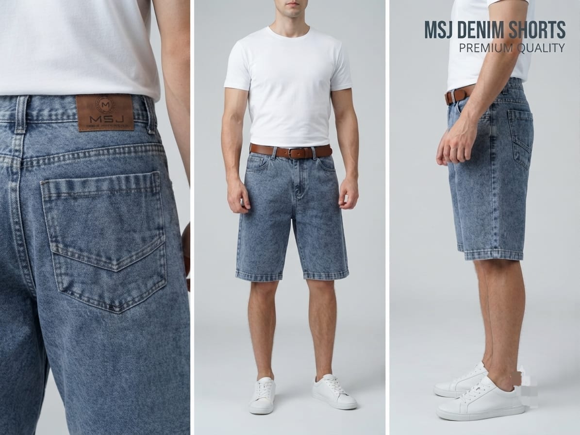 MSJ Premium Denim Shorts - Blue - Image 4