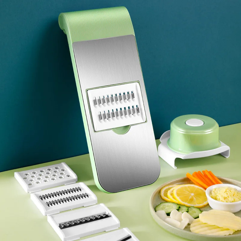 Multifunctional Vegetable & Fruit Slicer with 5 Interchangeable Blades Mandoline Food Cutter - Image 1