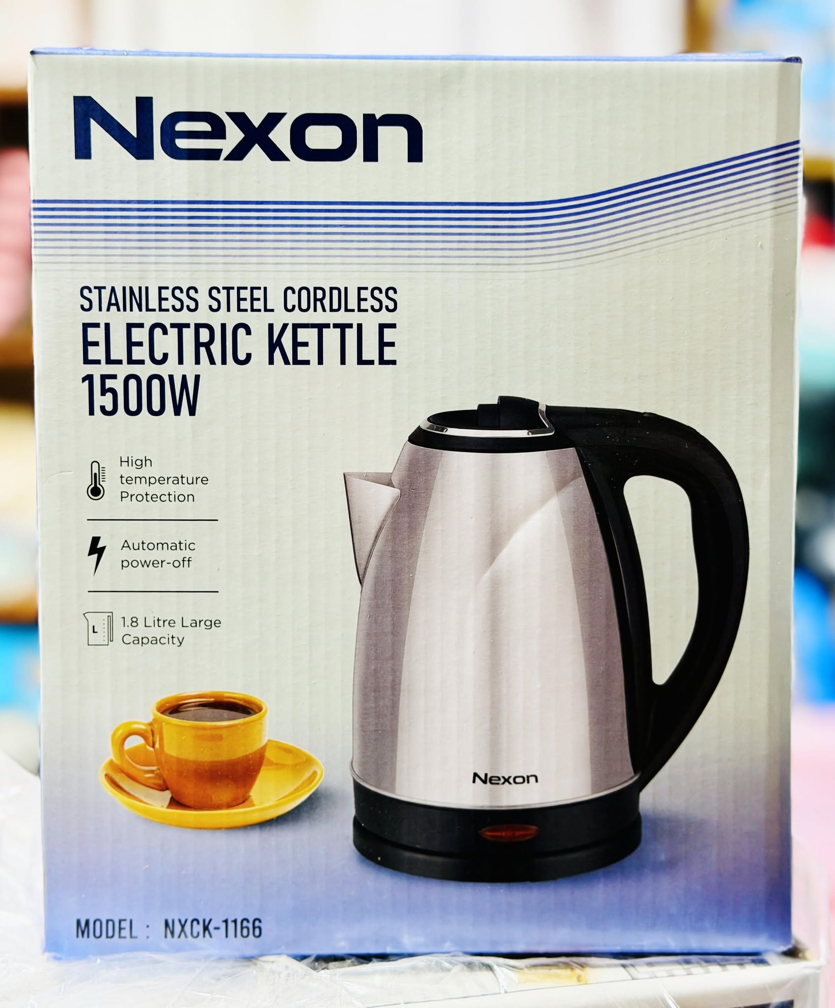 Nexon 1.8L Stainless Steel Cordless Electric Kettle 1500W – Fast Boil Automatic Shut-Off | Model NXCK-1166 - Image 3