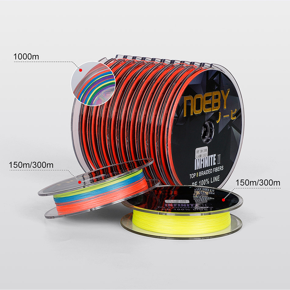 NOEBY Infinite X8 PE Braided Fishing Line - 100m Multi Color - 26-50mm Available - Image 3