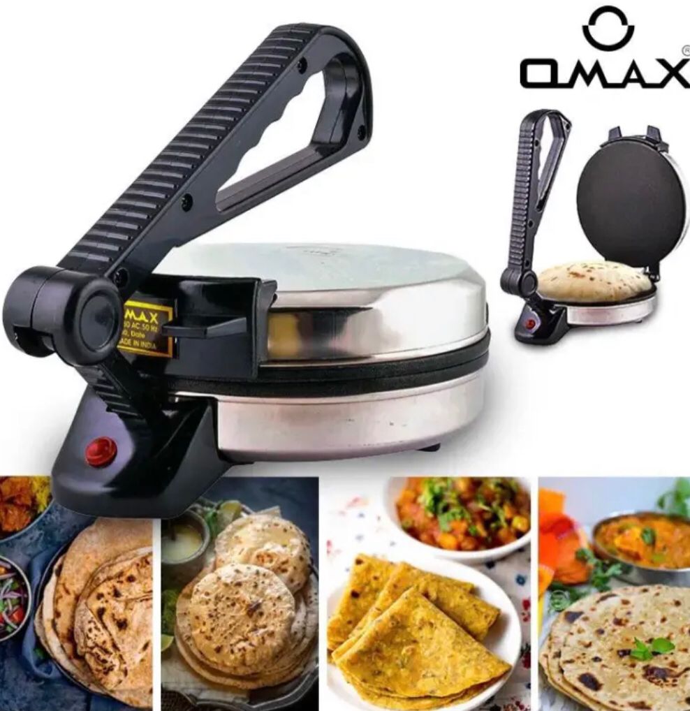 OMAX Multi Purpose Chapatti / Roti Maker – 900 Watts (Silver) - Image 1