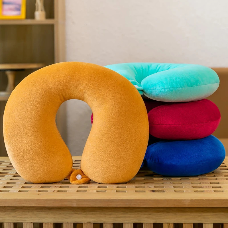 Portable U-Shape Travel Neck Pillow with PP Cotton Cervical Support Comfortable Soft Massage Pillow - Image 5