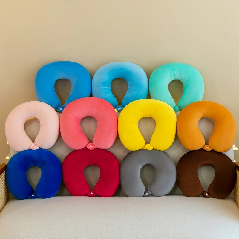 Portable U-Shape Travel Neck Pillow with PP Cotton Cervical Support Comfortable Soft Massage Pillow - Image 4