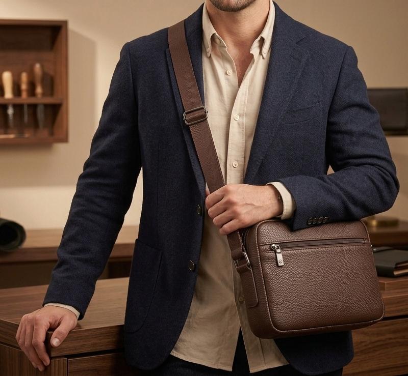 Premium Leather Crossbody Bag - Image 2