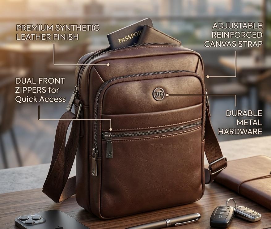 Premium Leather Crossbody Sling Bag - Image 2