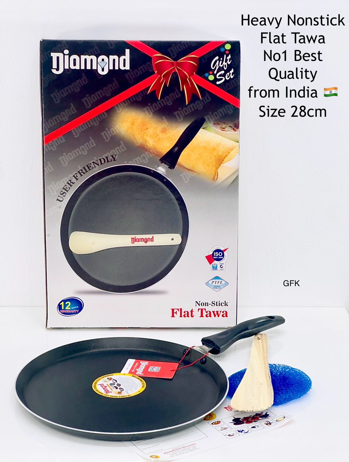 Premium Quality Nonstick Rotti / Dosa Tawa Pan with Free Spoon - Image 2