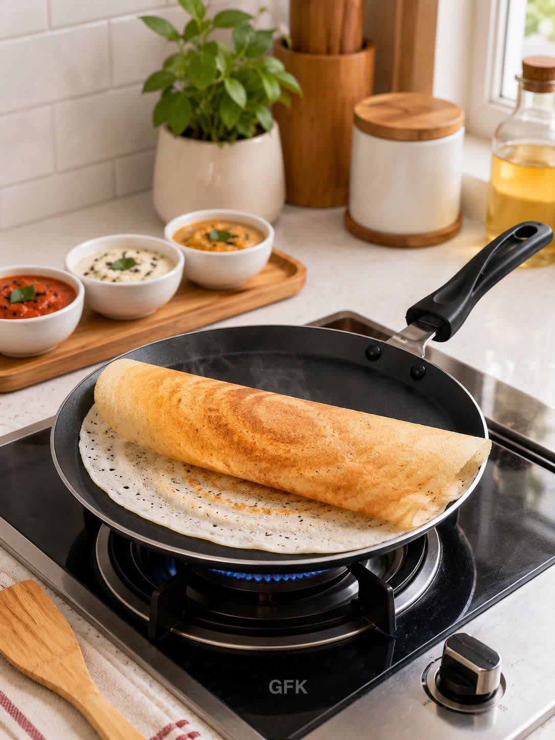 Premium Quality Nonstick Rotti / Dosa Tawa Pan with Free Spoon - Image 3