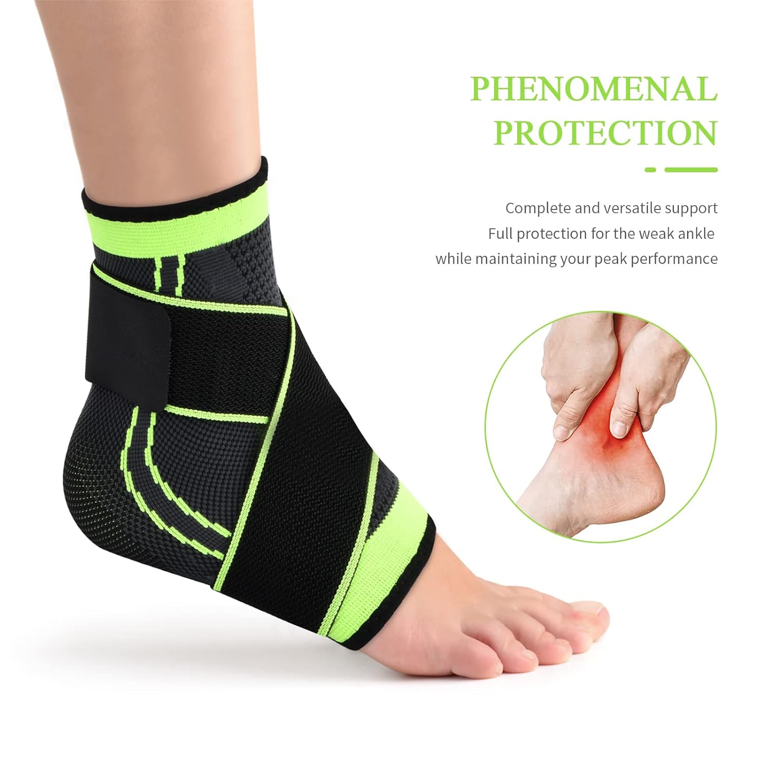 Pressurized Support Ankle Foot Guard, Ankle Support with Adjustable Strap for Weak Ankles, Sleeve Socks for Ligament Damage, Sprained Ankle - Image 5