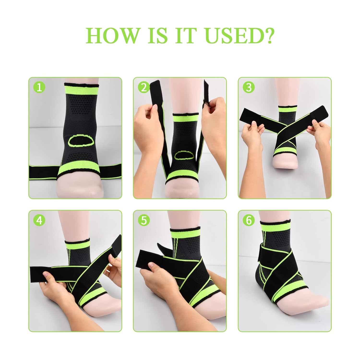 Pressurized Support Ankle Foot Guard, Ankle Support with Adjustable Strap for Weak Ankles, Sleeve Socks for Ligament Damage, Sprained Ankle - Image 3