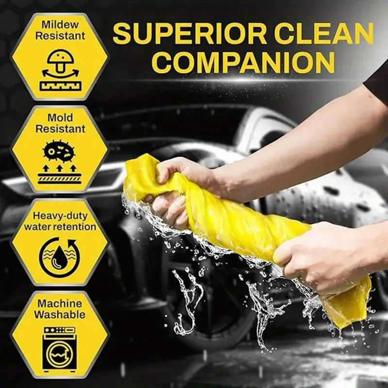 PVA Car Wash Towel Microfiber Synthetic Ultra Absorbent Quick Dry Scratch-Free Cleaning Cloth - Image 2