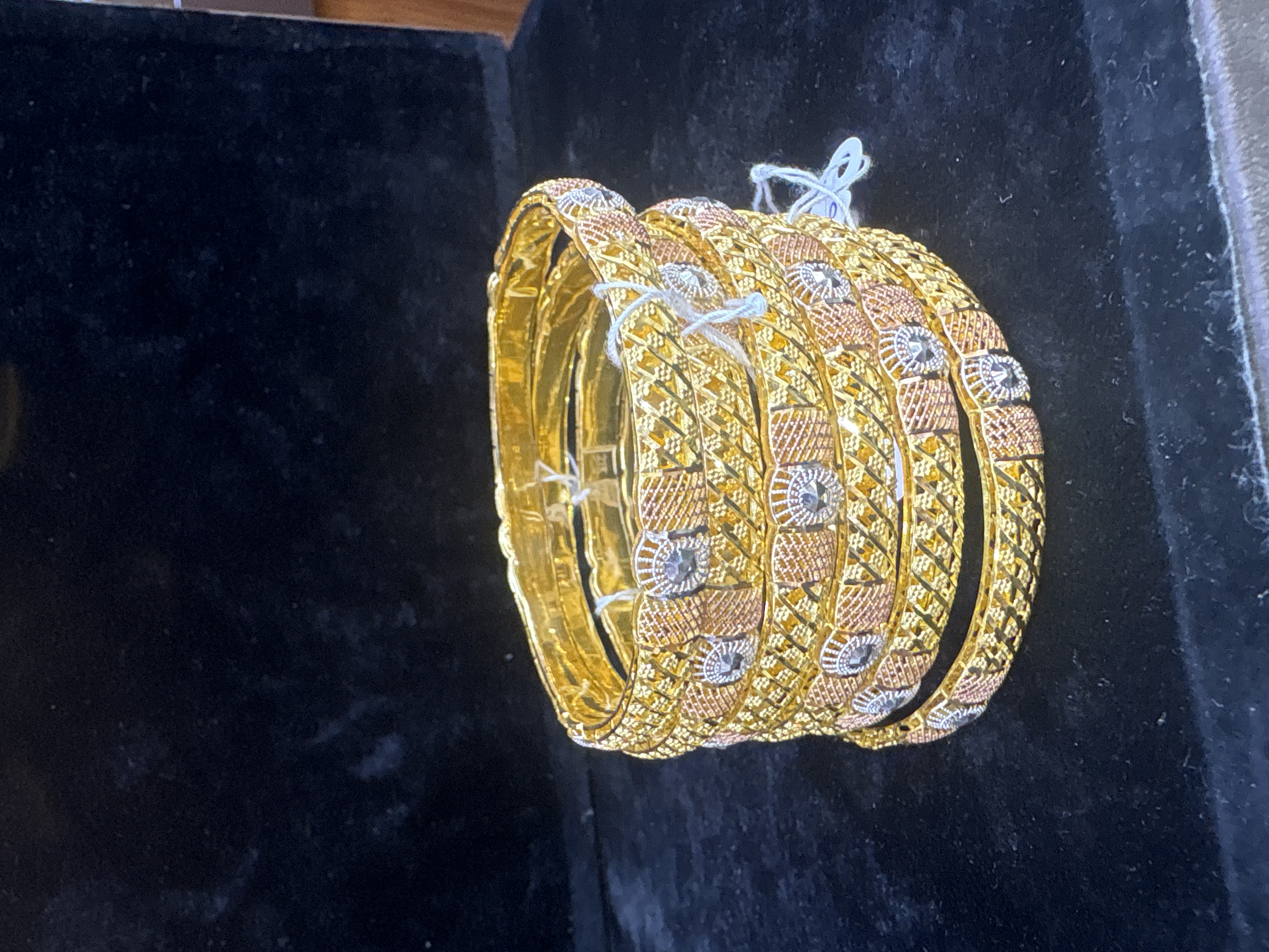 Radiant Harmony 6-Piece Gold Bangle Set - Image 5