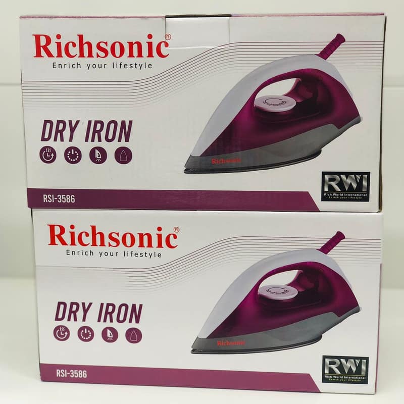 Richsonic Dry Iron RSI-3586 – Fast Heating Electric Smooth & Quick Ironing