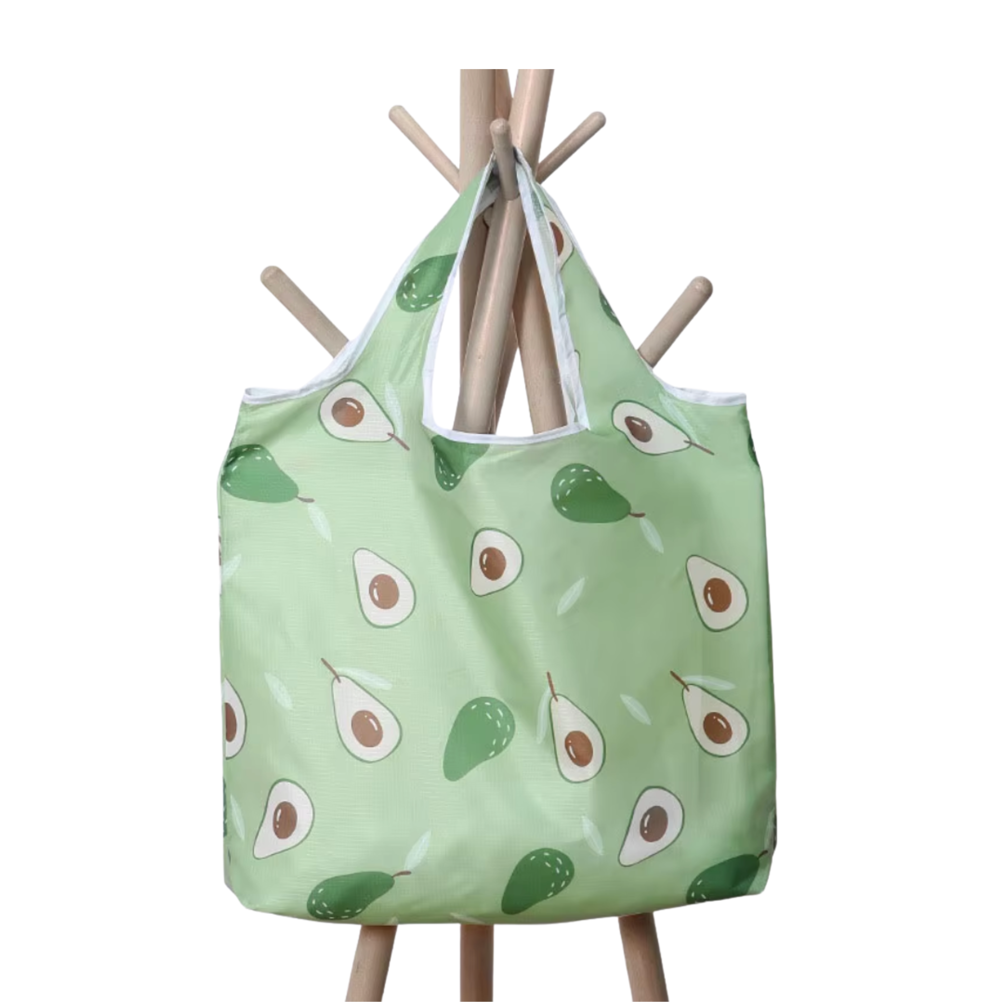 Ripstop Durable Heavy Duty Folding Tote Bags Nylon Fabric Restore Cloth Reusable Superet Foldable Shopping Bag - AVACADO - Image 2