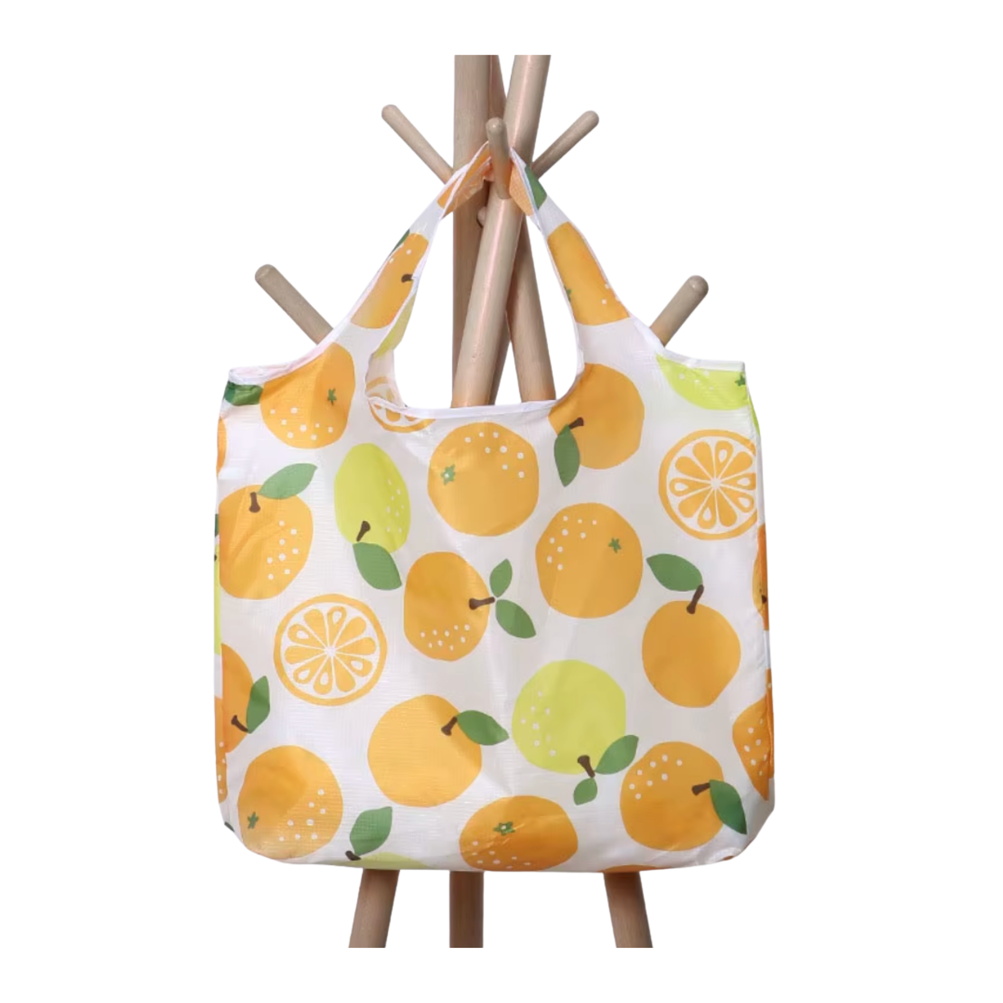 Ripstop Durable Heavy Duty Folding Tote Bags Nylon Fabric Restore Cloth Reusable Superet Foldable Shopping Bag - ORANGE - Image 2