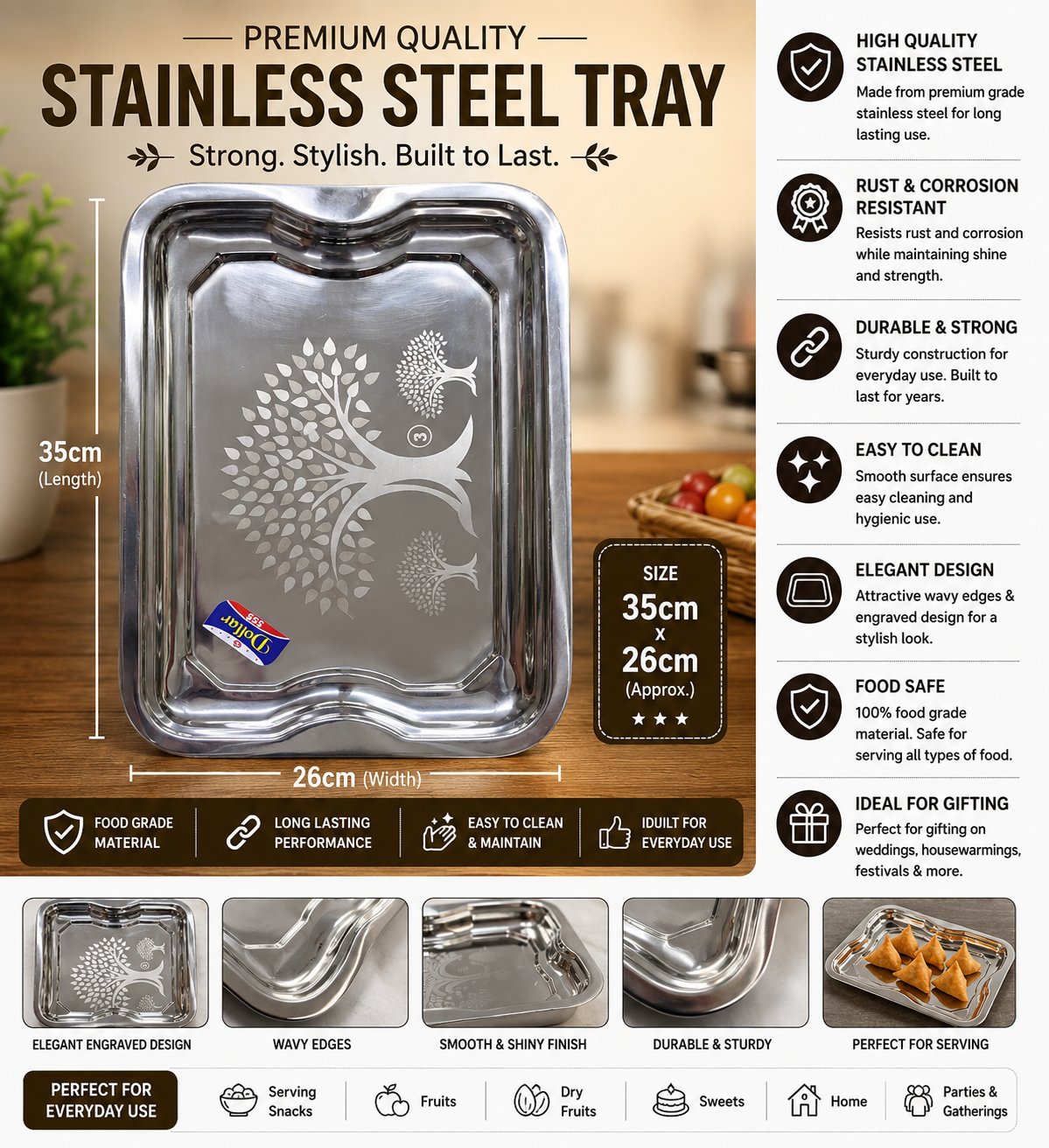 Silver tray (L)