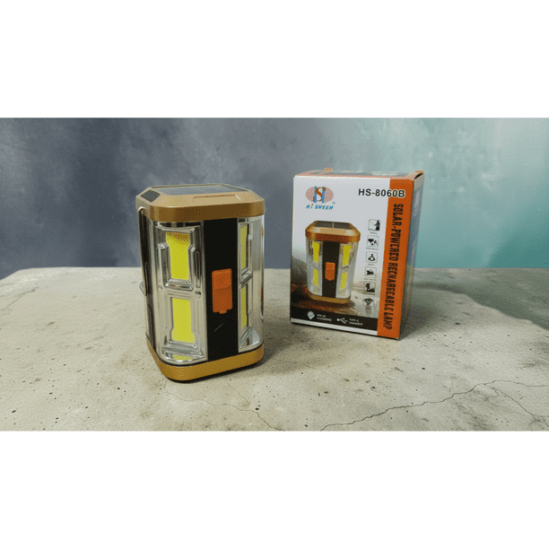 Solar LED Lamp with 4 Powerful Warm Lights & Integrated Solar Panel – Outdoor Camping Waterproof Garden Light - Image 3