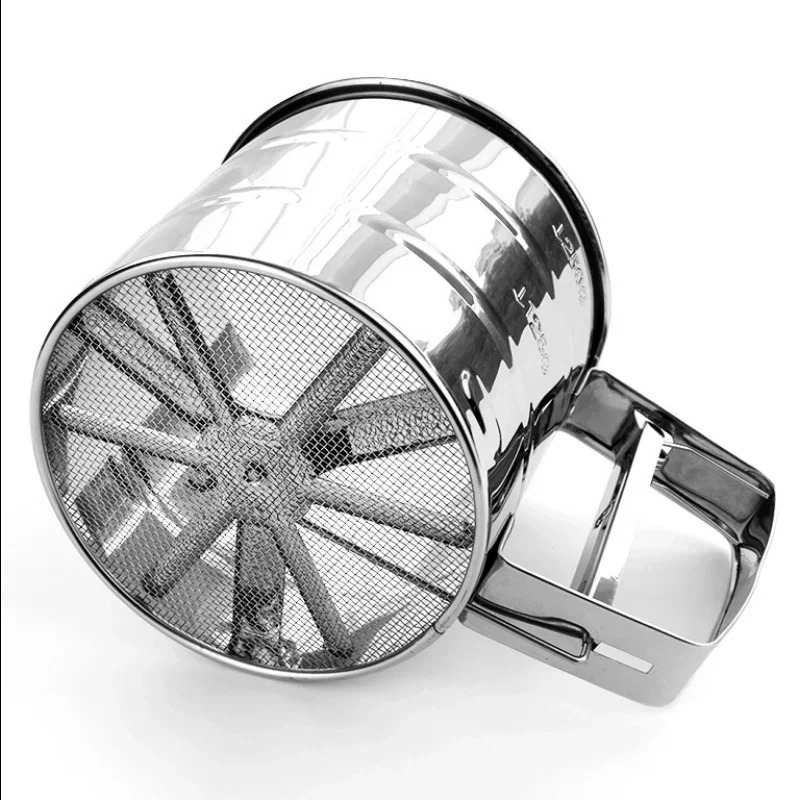 Stainless Steel Flour Sifter Food Strainer Hand-held Reusable Sieve for Flour Cup Shaker With Measuring Scale For Flour Icing Sugar Sifter - Image 3