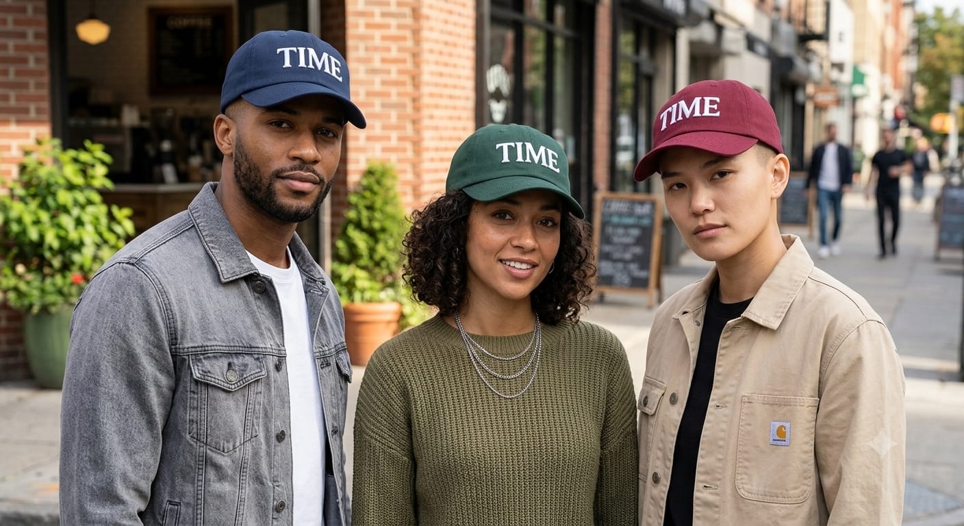 "TIME" Embroidered Premium Baseball Cap - Image 2