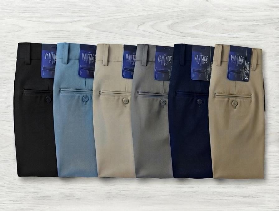 Vantage Blue 4-Way Stretch Formal Trousers - Image 2