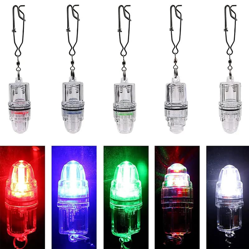 Waterproof LED Flashing Light for Fishing - Night & Deep Water Fish Attracting Lamp With Clip - Elephant Repellent Light for Farms & Night Use