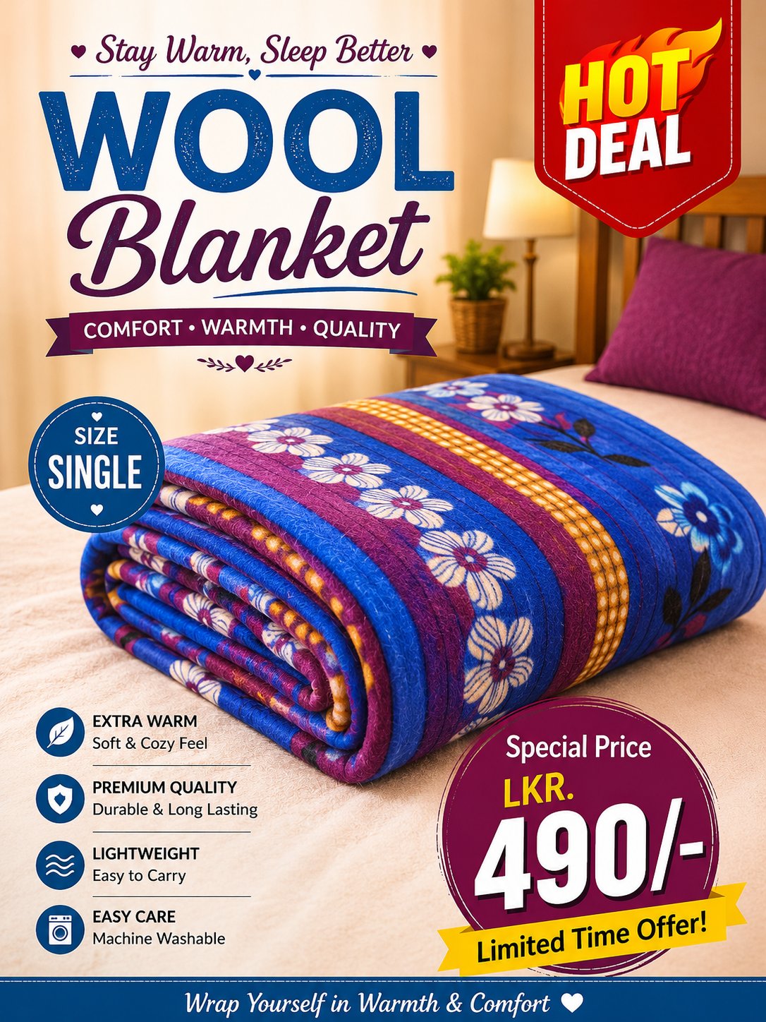 Wool Blanket - Single - Image 4
