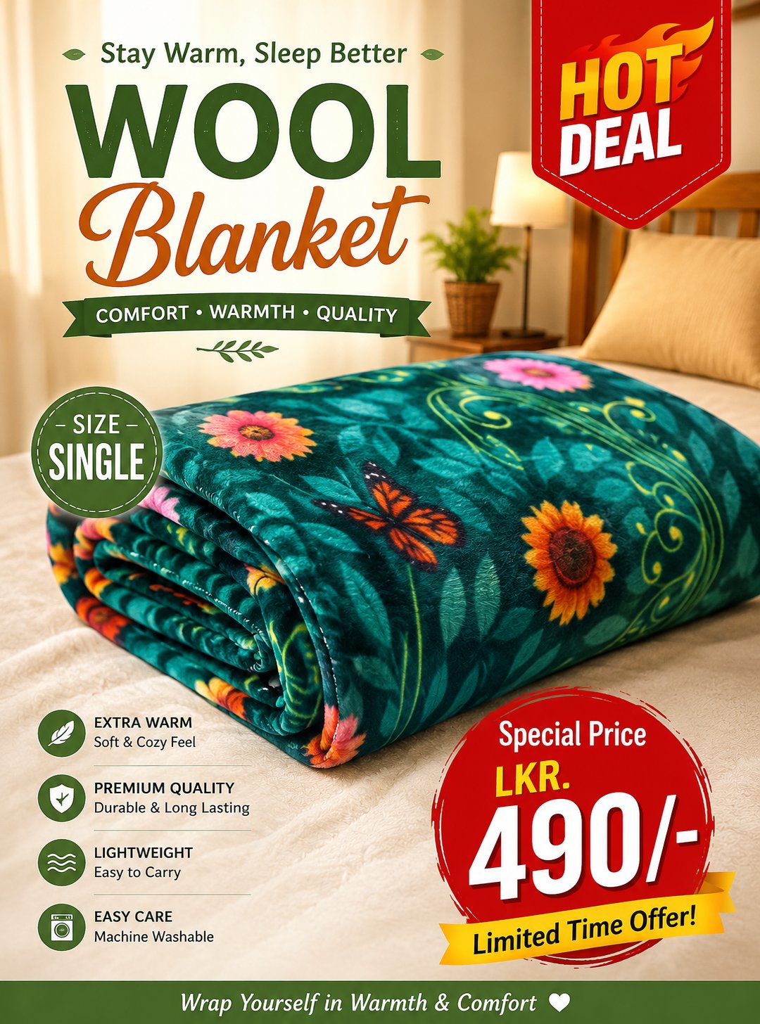 Wool Blanket - Single - Image 3