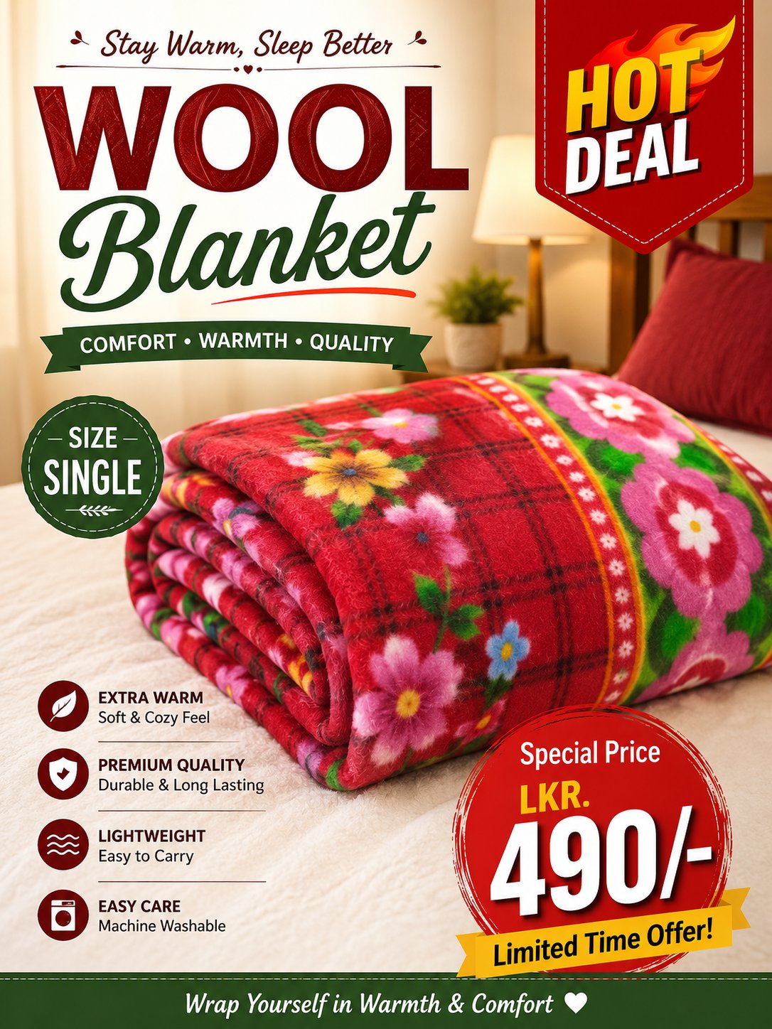 Wool Blanket - Single - Image 2