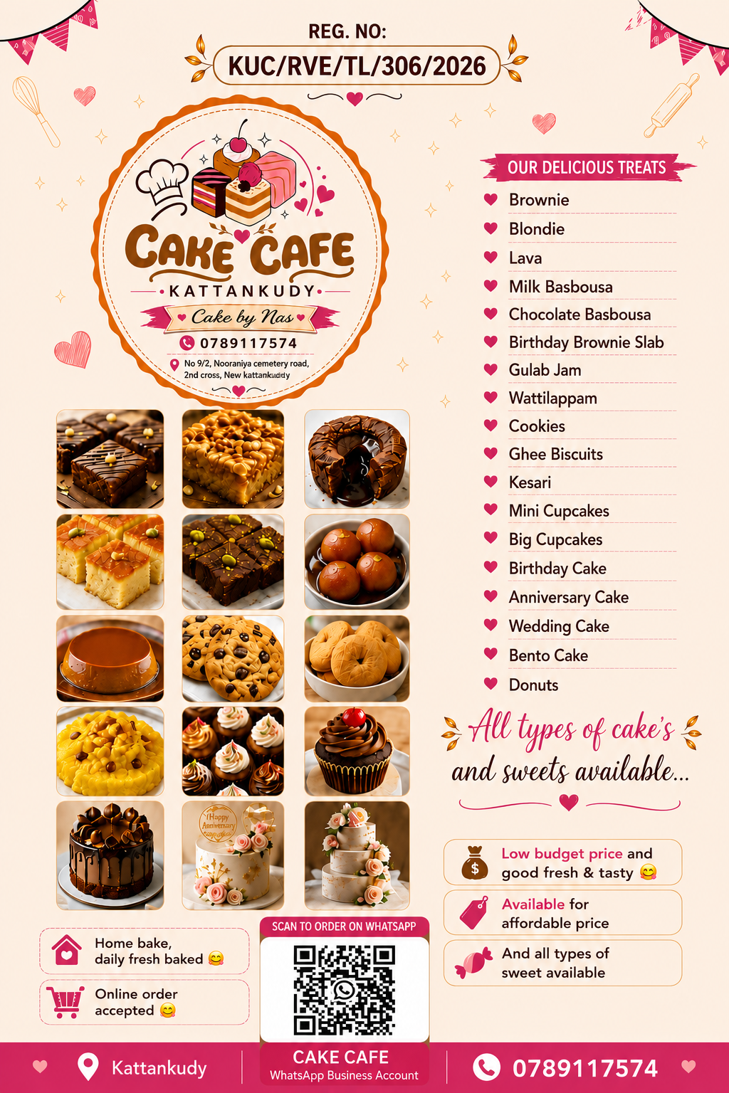 CAKE CAFE(KATTANKUDY) banner